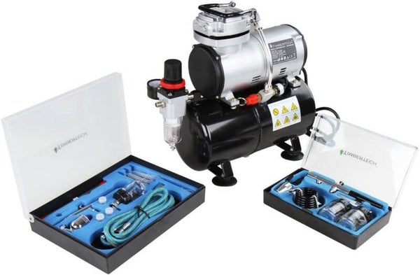 Airbrush Komplett-Set Kompressor Set mit 2 Pistolen