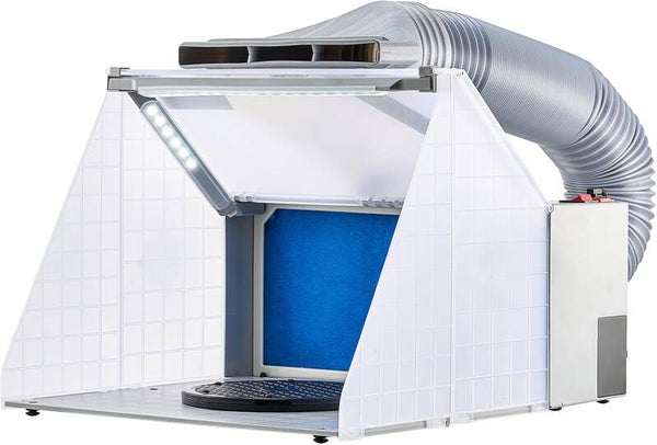 Airbrush Spritzkabine, Airbrush-Farbspritzkabinen-Set 4 m³/min, mit LED-Leuchten,