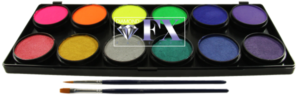 12er Schmink -Set metallic & neon