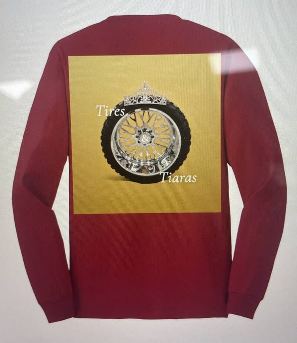 long sleeve garnet and gold logo shirt (gold letters)
