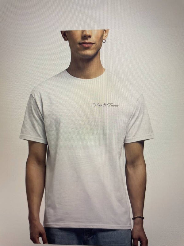 short sleeve white logo shirt