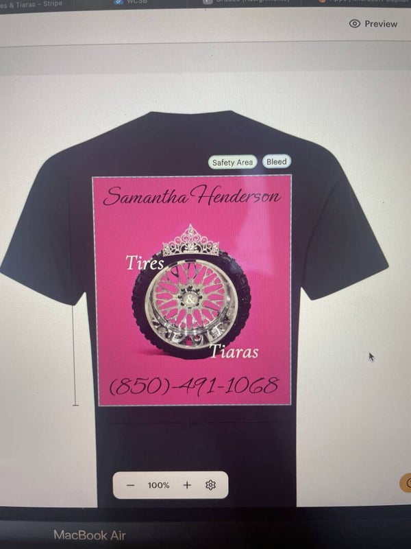 company shirt with my name and phone number on back logo