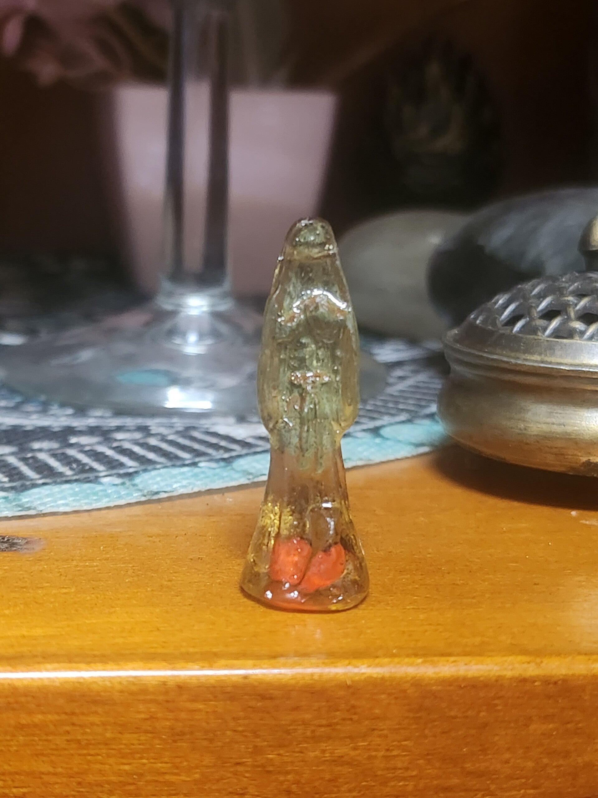 Santa Muerte amarilla transparente 3,5cm