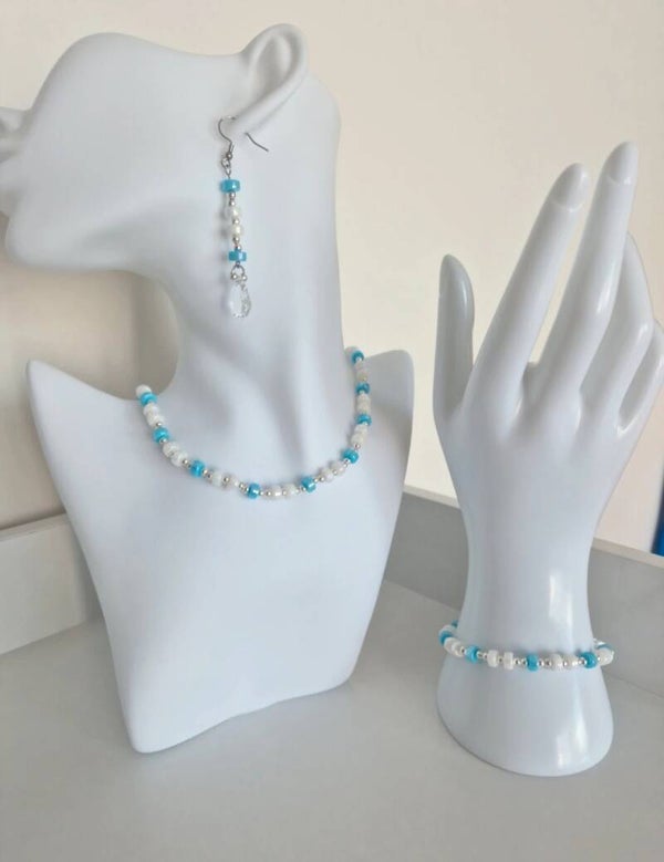 Ensemble perles en verre et pendentifs baroque Swarovski 6090