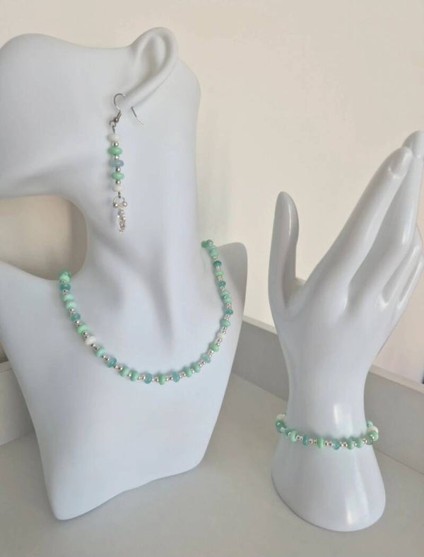 Ensemble perles en verre et pendentifs baroque Swarovski