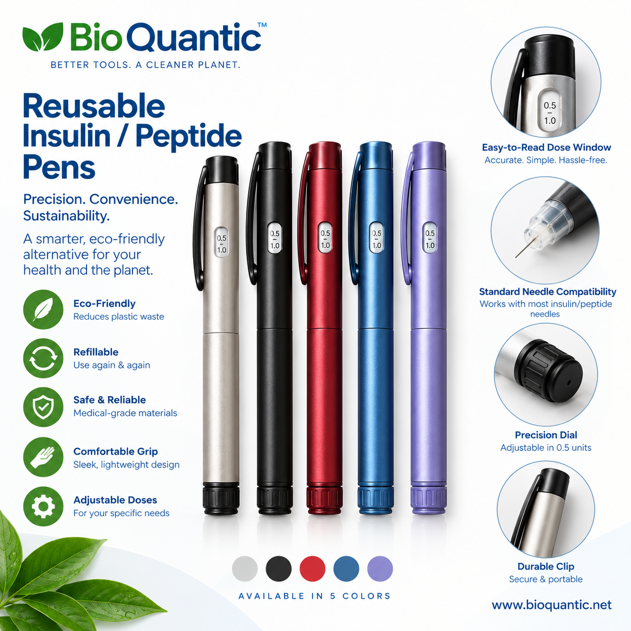 Metal Insulin/Peptide Pen with screw cap.