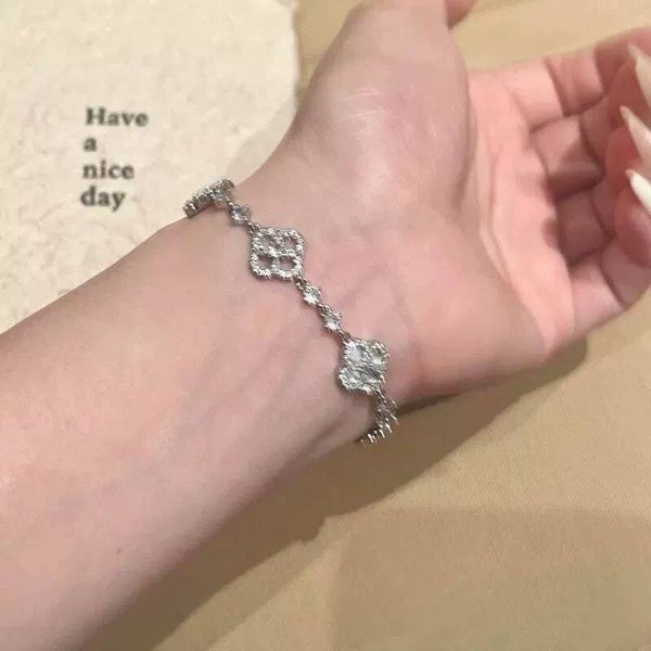 CZ Four‑Leaf Clover Bracelet