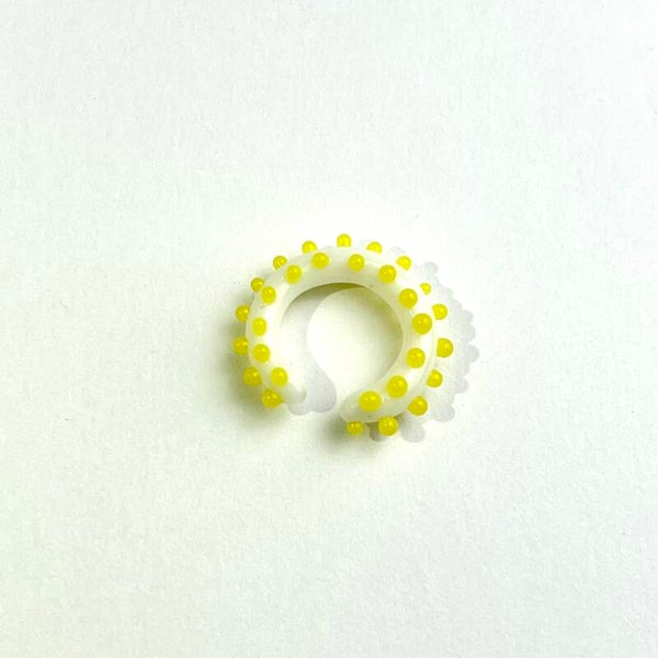 Nausznica Pixie biały + żółty