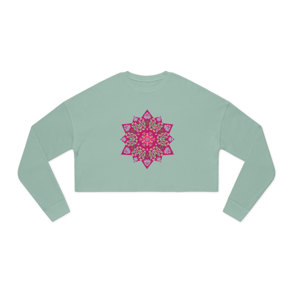 Women's Coral Flower Cropped Sweatshirt