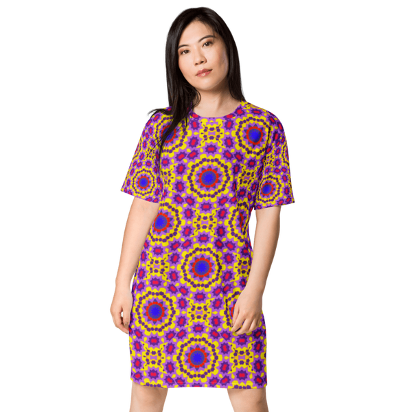 Floral Mosaic T Shirt Dress Women | XS - 6XL