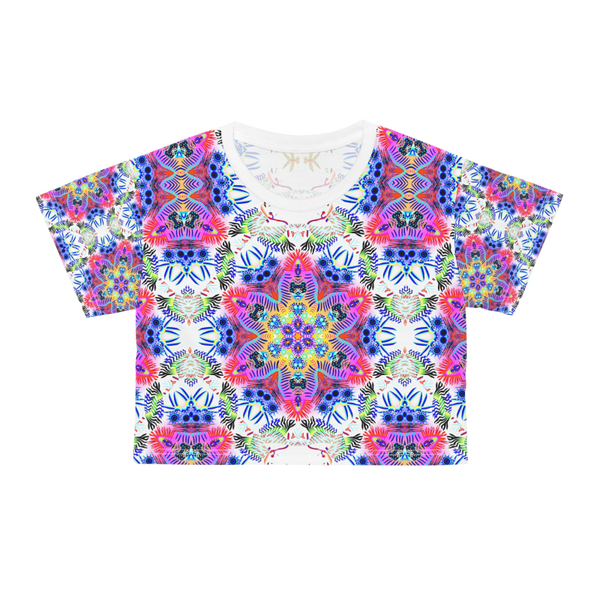 Coral Starfish Purple Pink Crop Tee (AOP)