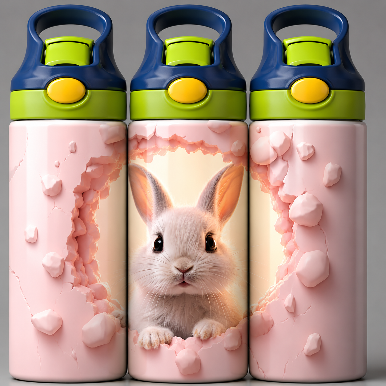 🦁 Kinder Trinkflasche mit Hasen Motiv 1🌸