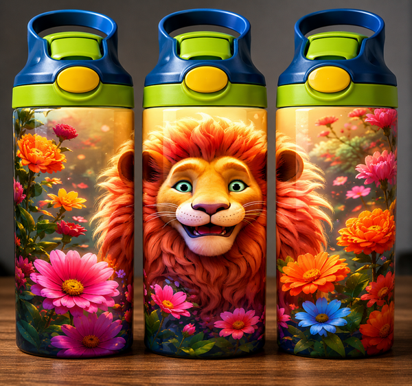🦁 Kinder Trinkflasche mit Cartoon Motiv 1 🌸🥤
