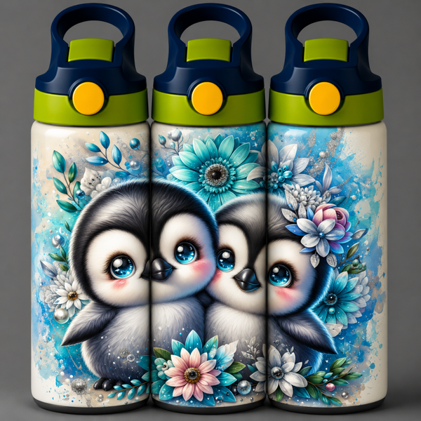 🦁 Kinder Trinkflasche mit Pinguin Motiv 1🌸