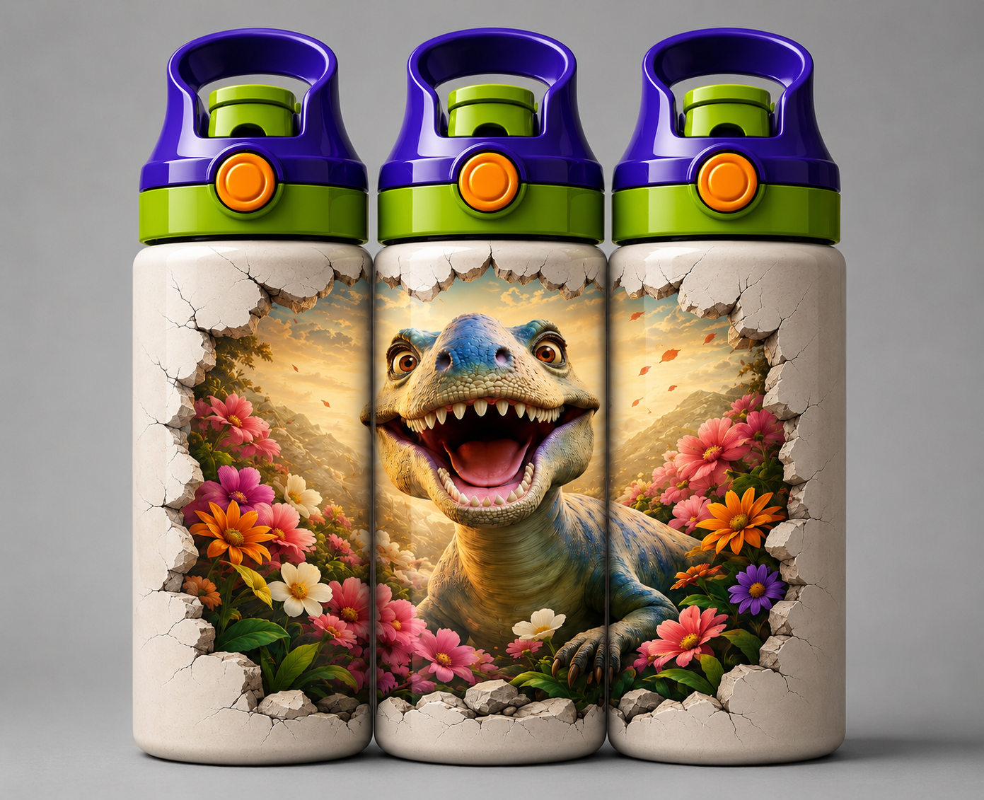 🦁 Kinder Trinkflasche mit Dino Motiv 12🌸