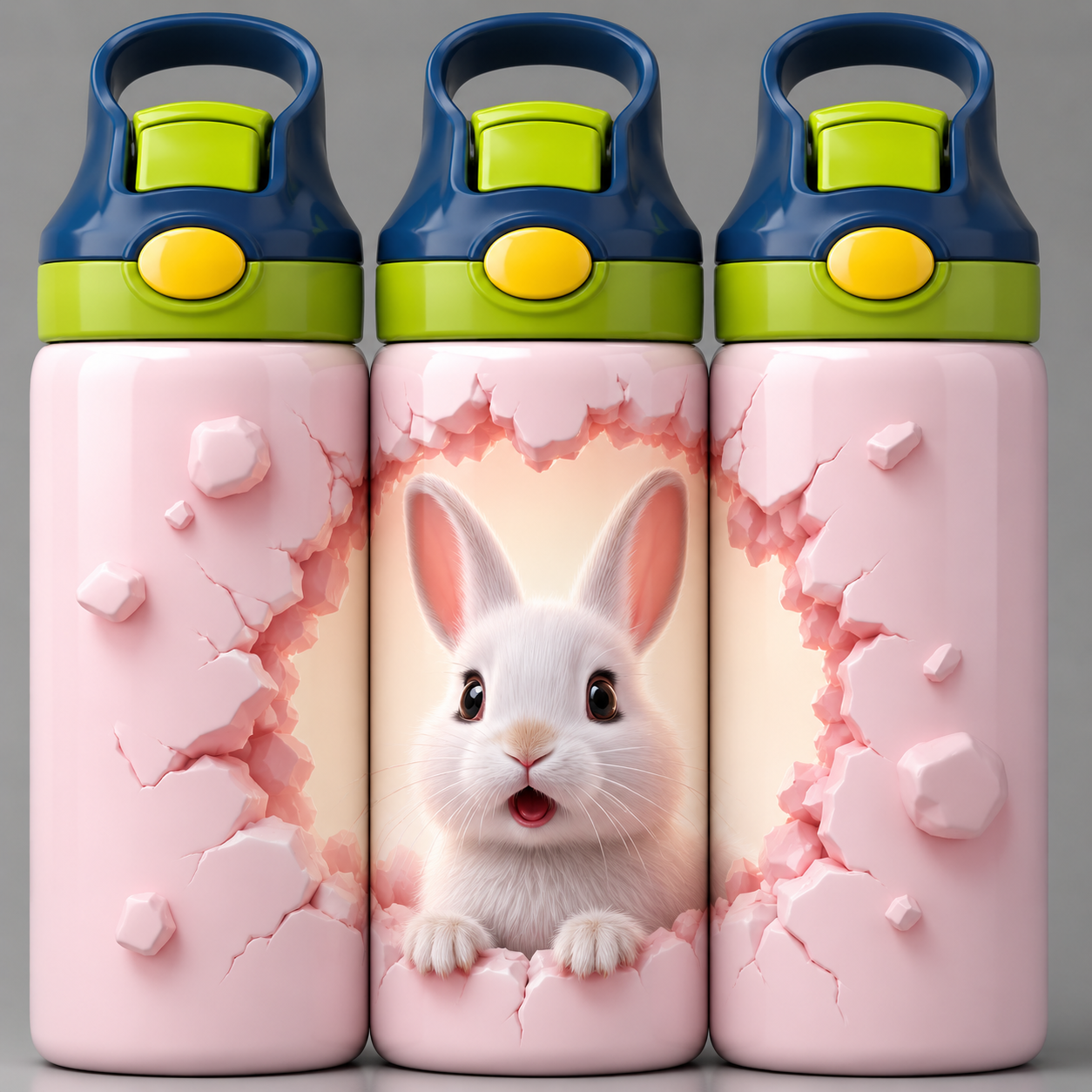 🦁 Kinder Trinkflasche mit Hasen Motiv 2🌸