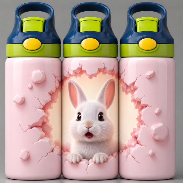 🦁 Kinder Trinkflasche mit Hasen Motiv 2🌸