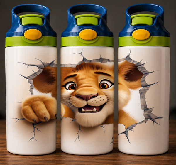 🦁 Kinder Trinkflasche mit Cartoon Motiv 2 🌸