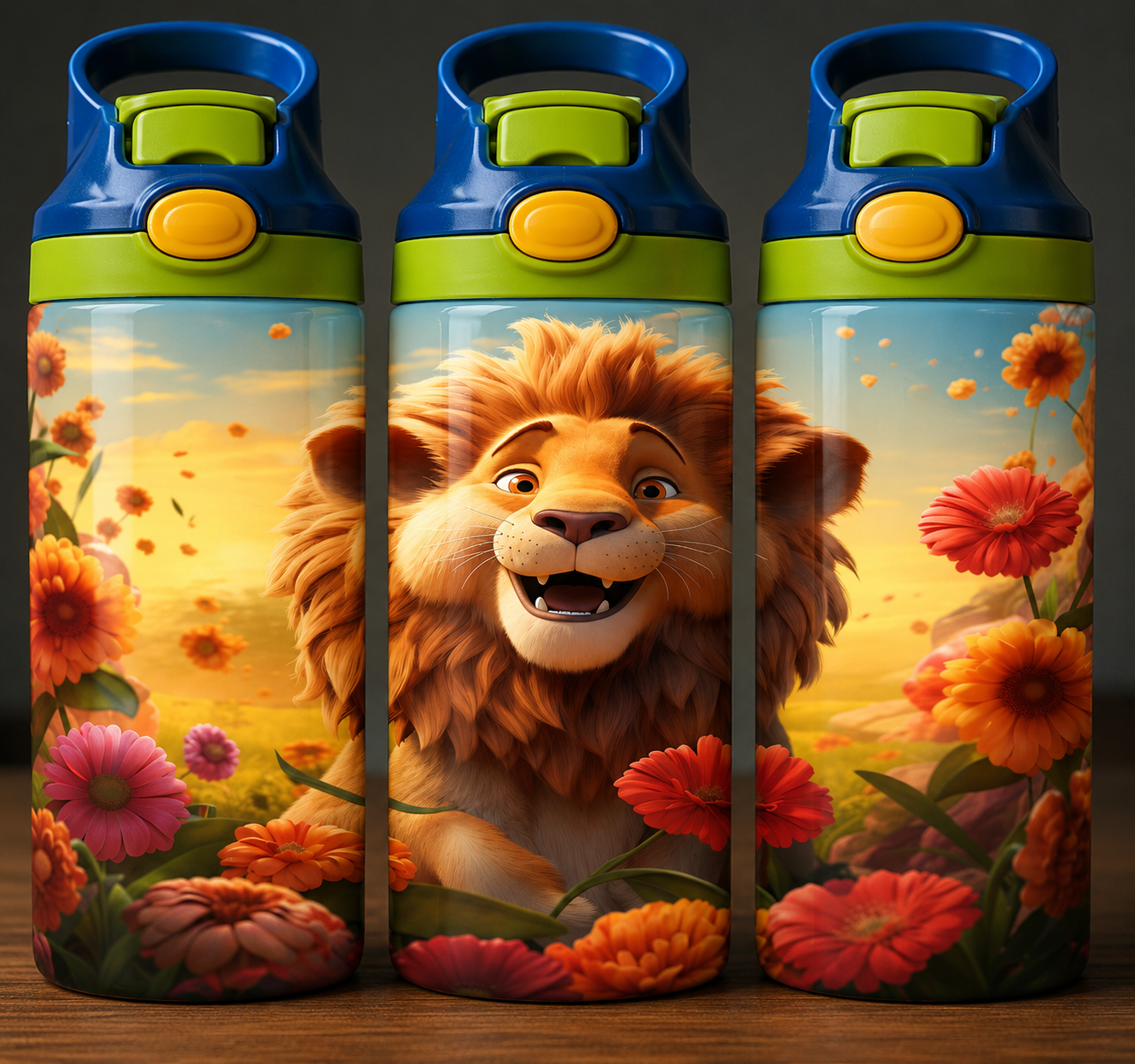 🦁 Kinder Trinkflasche mit Cartoon Motiv 3 🌸