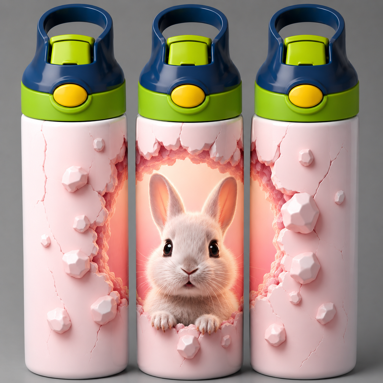 🦁 Kinder Trinkflasche mit Hasen Motiv 3🌸