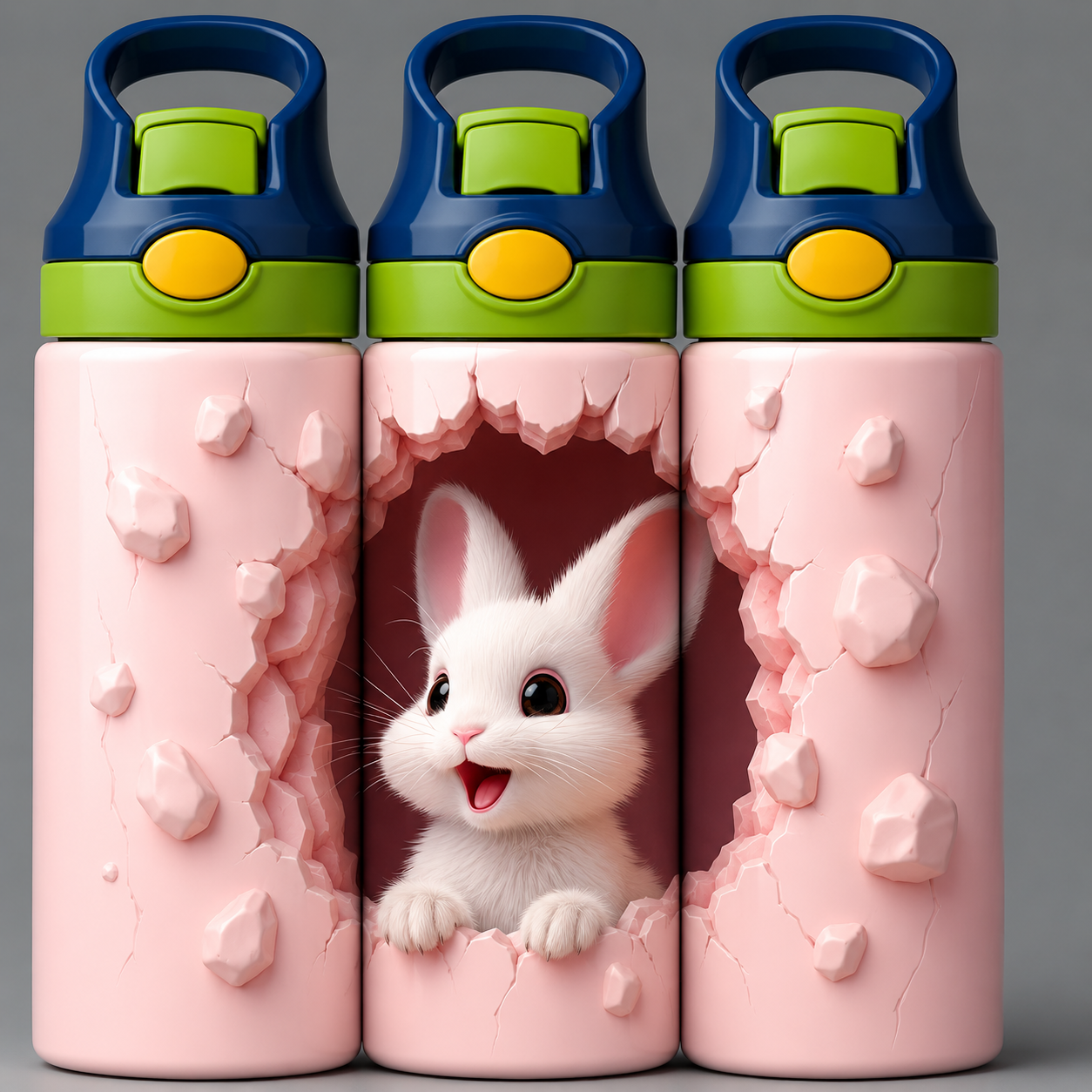 🦁 Kinder Trinkflasche mit Hasen Motiv 4🌸