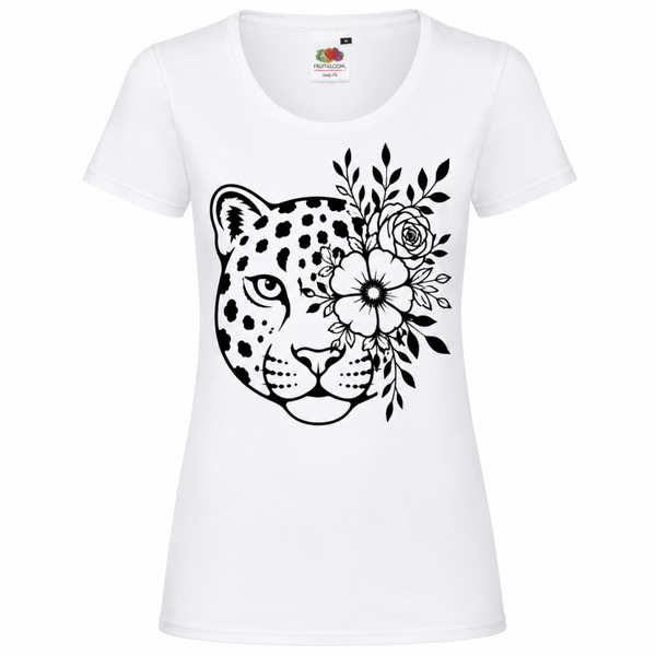 🐆 Damen T-Shirt „Leopard Blossom