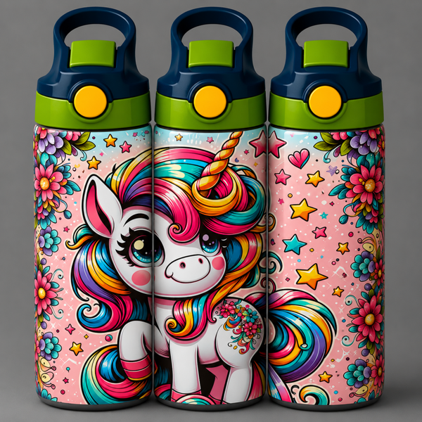 🦁 Kinder Trinkflasche mit Einhorn Motiv 8🌸