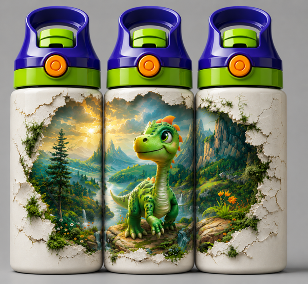 🦁 Kinder Trinkflasche mit Dino Motiv 9🌸