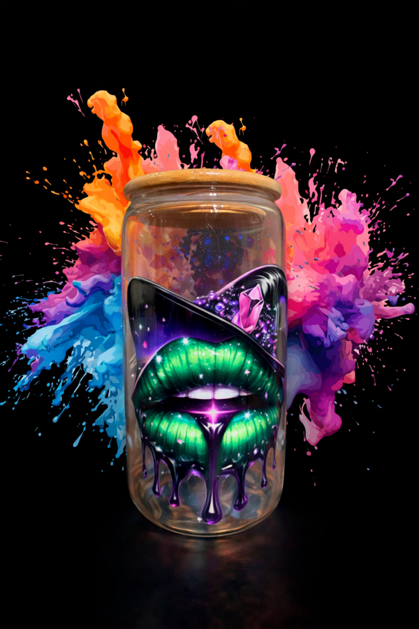 🎃 Halloween Trinkglas mit Bambusdeckel – 470 ml´🎃