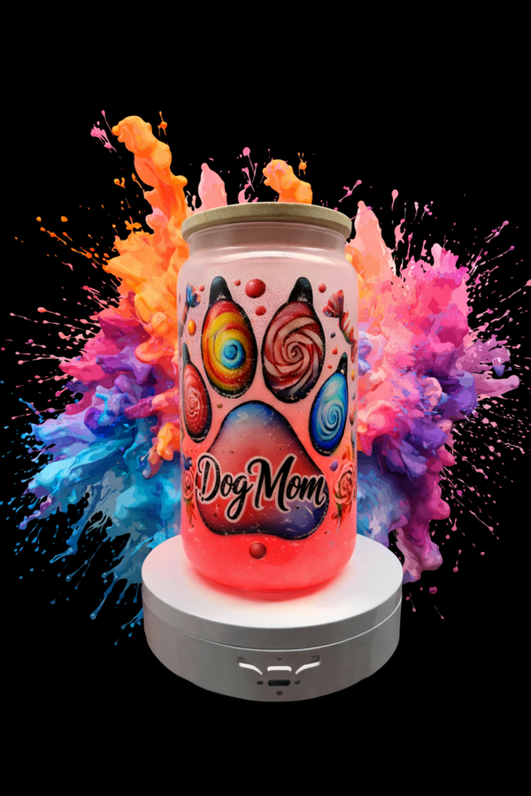 🧡 Glas Pink Matt mit Farbverlauf & Bambusdeckel – 430 ml 🧡