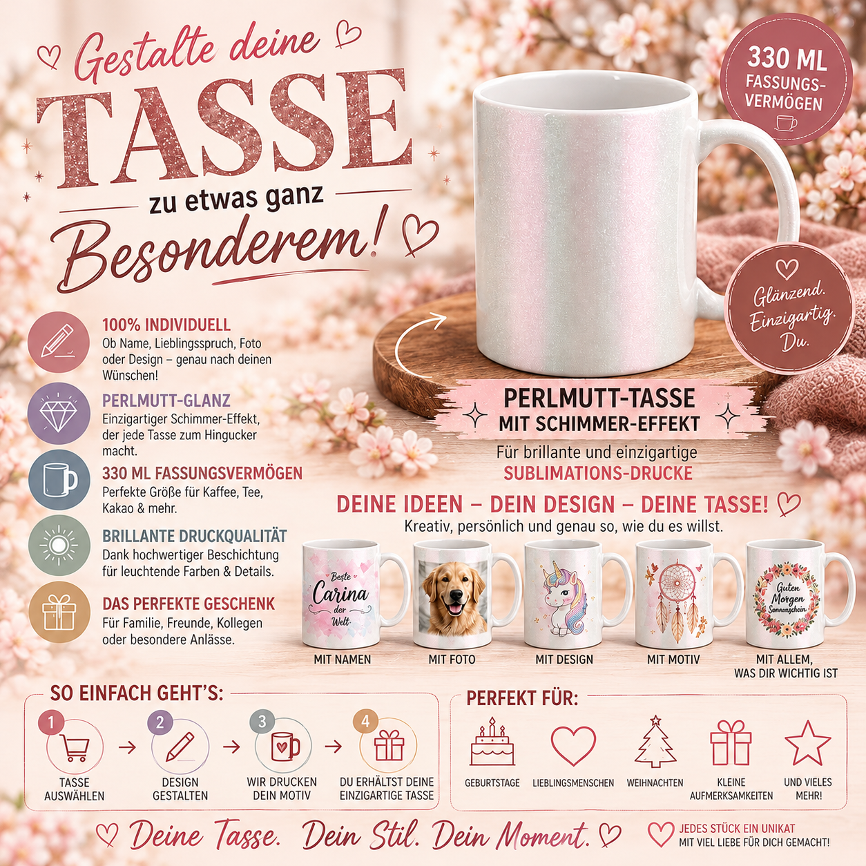 Perlmutt-Tasse