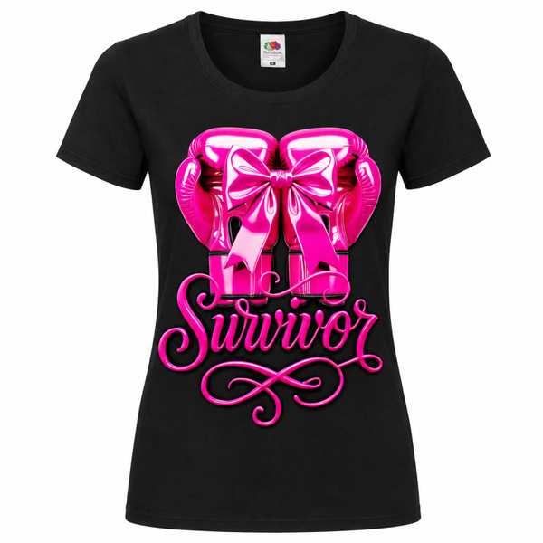 🎗️💖 Pink Boxing Gloves Survivor Shirt für Damen – Stärke, Hoffnung & Mut 🥊