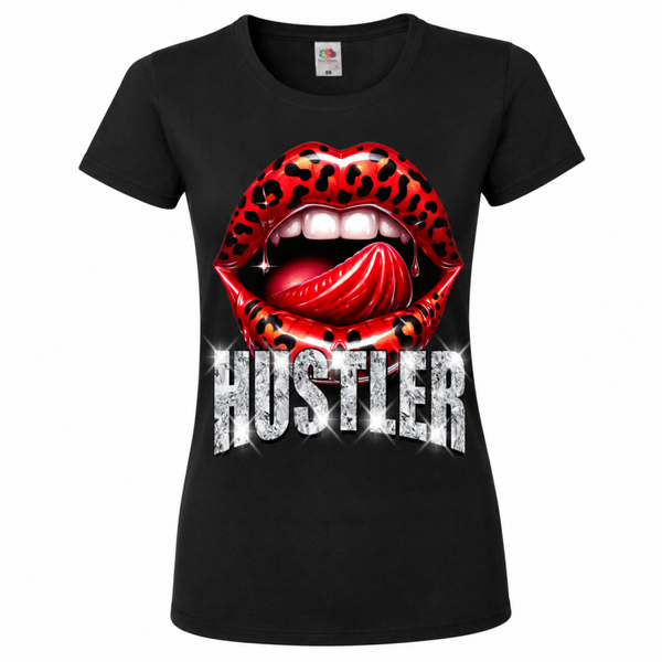 💄🌟 Trendiges Damen T-Shirt – HUSTLER Glam Lips Design 👄💎