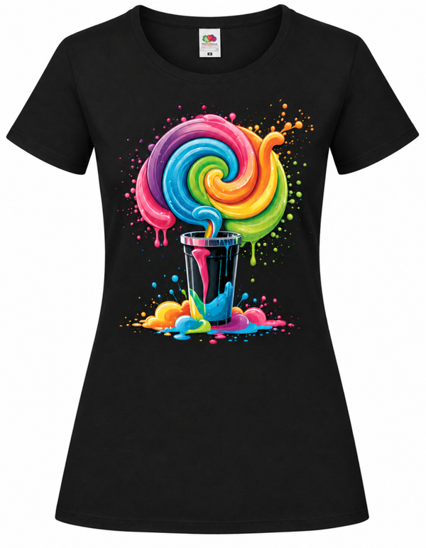 Damen T-Shirt „Rainbow Splash“