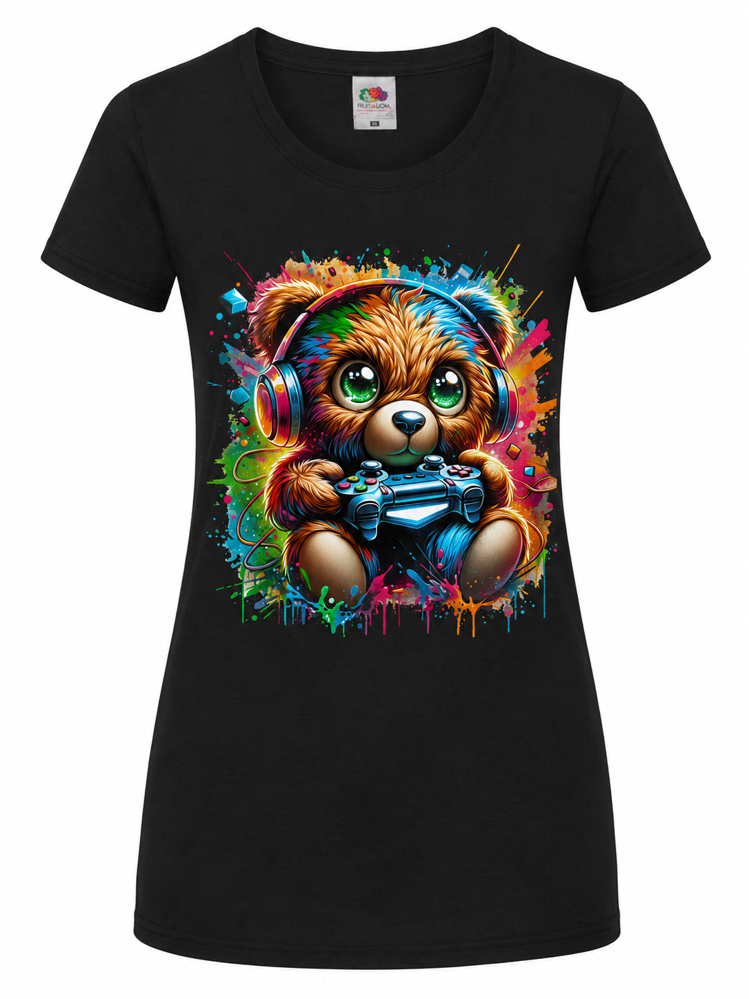 🎮🧸 Gamer Teddy – Damen T-Shirt für Gaming-Fans 🎧🌈