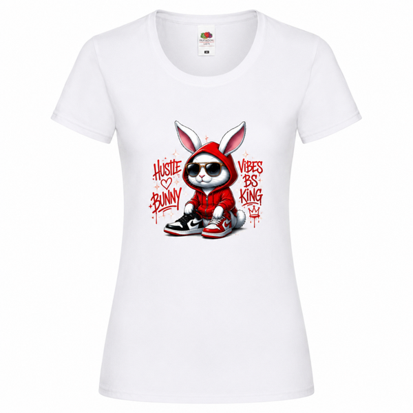 🐰🔥 Hustle Bunny – Damen T-Shirt mit coolem Streetwear-Design 😎👑