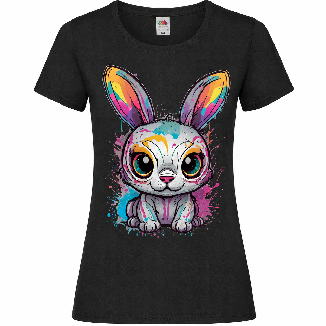🐰🌈 Rainbow Bunny – Damen T-Shirt mit zauberhaftem Kunstdesign ✨💖