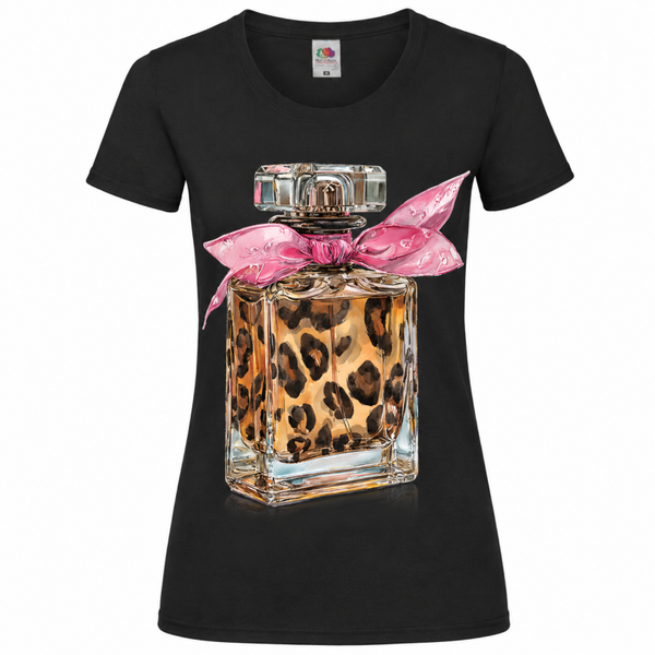 🎀💋 Leopard Parfümflasche – Fashion Beauty Damen T-Shirt 🐆💕