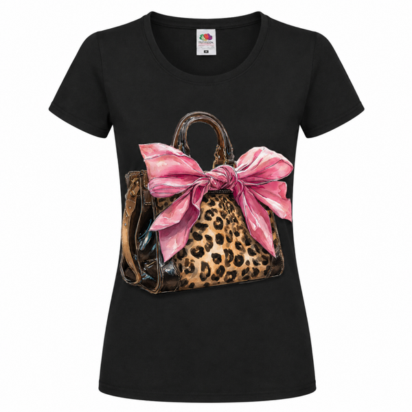 🐆🎀 Leopard Print Handbag T-Shirt 💕