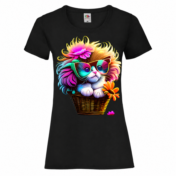 😻🌼 Rainbow Cat – Stylisches Katzen T-Shirt für Katzenfans 🧺✨