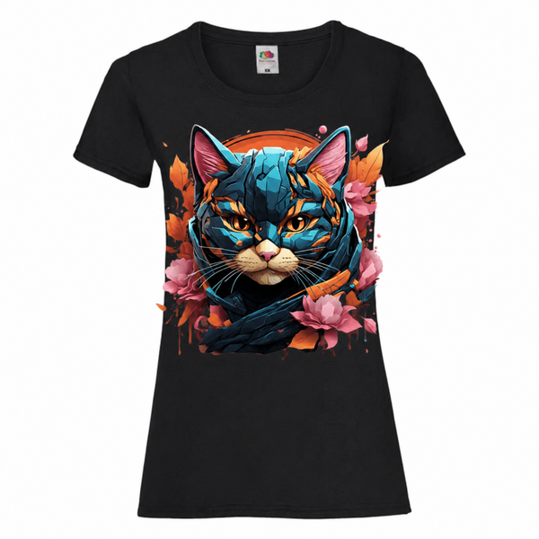 🌸⚡ Cyber Cat – Stylisches Damen T-Shirt 🐾 🤖🐈
