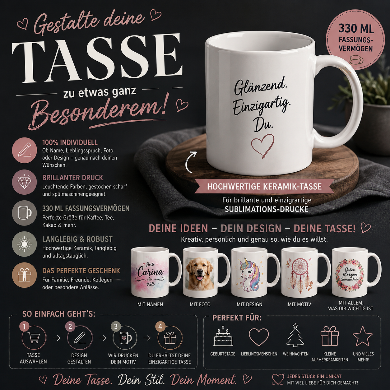 Weiße Keramiktasse
