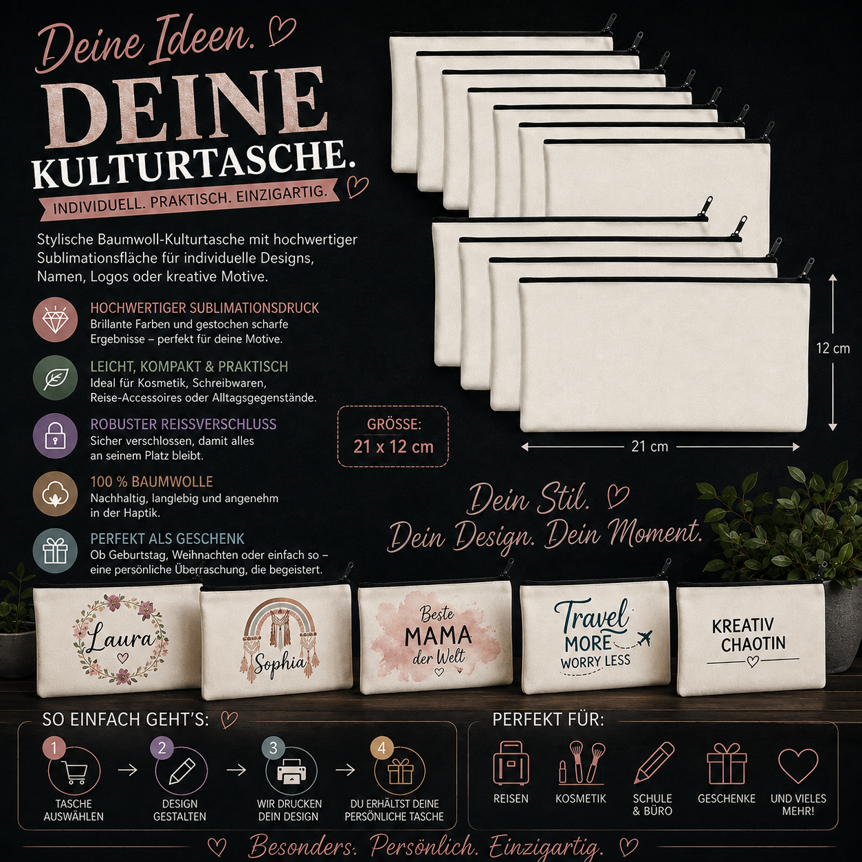 Baumwoll-Kulturtasche