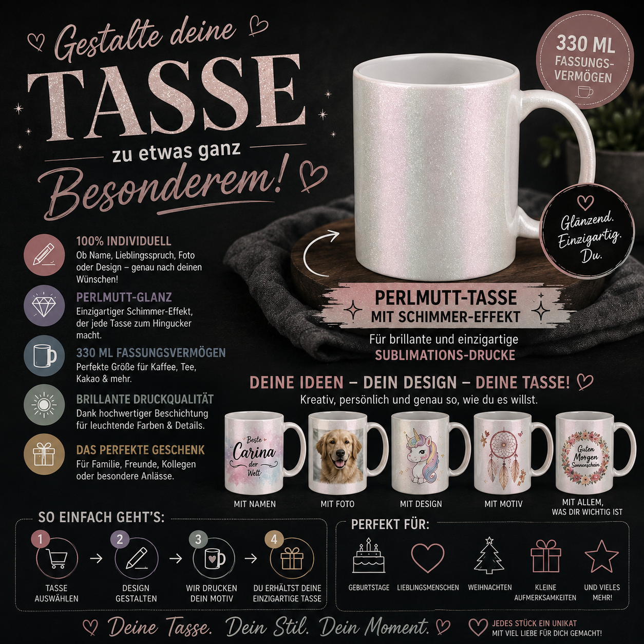 Perlmutt-Tasse