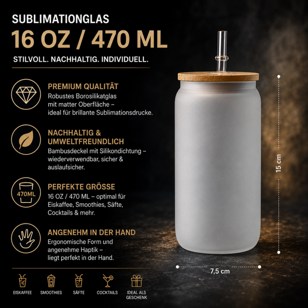 Personalisierbares Sublimationsglas