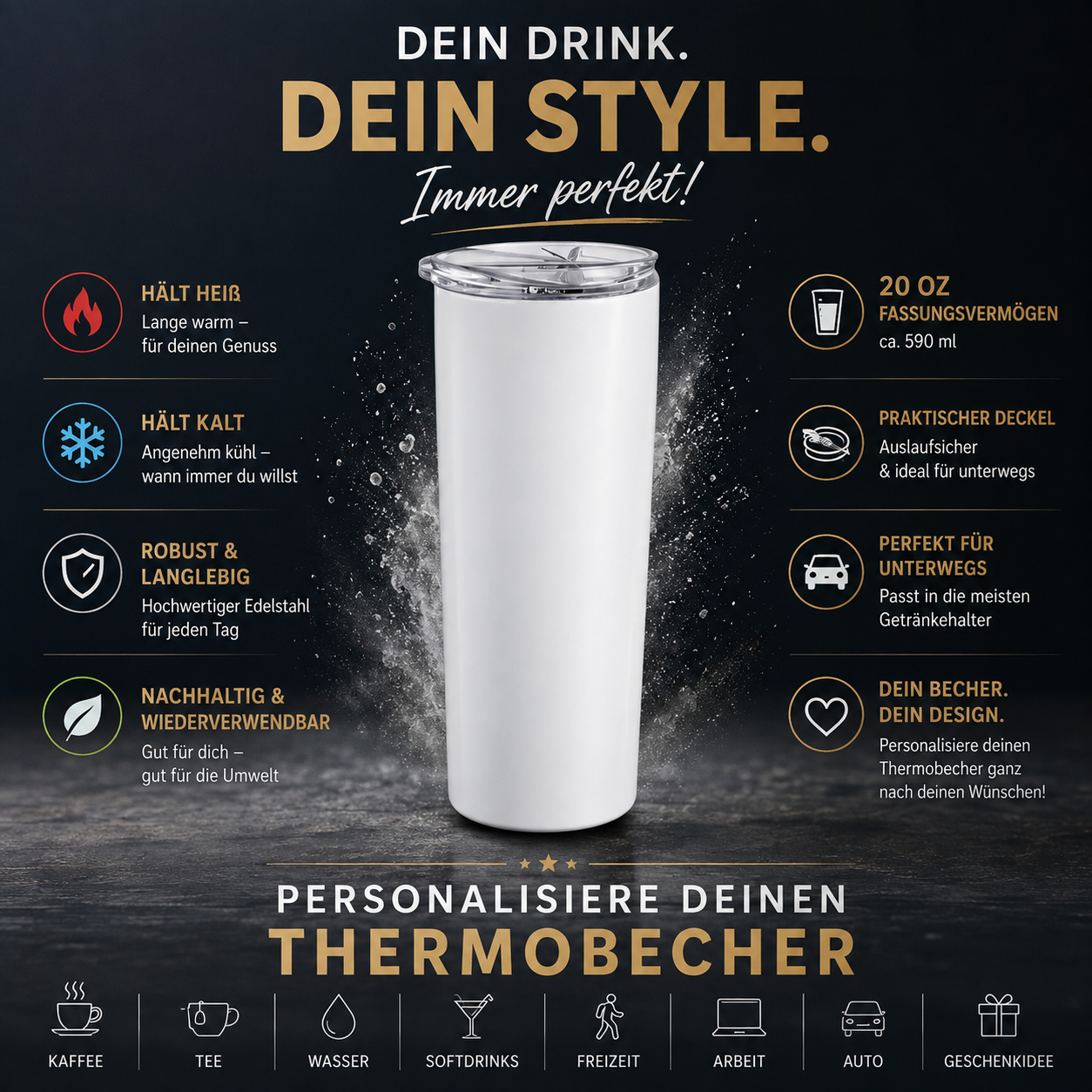 Personalisierbarer Thermobecher