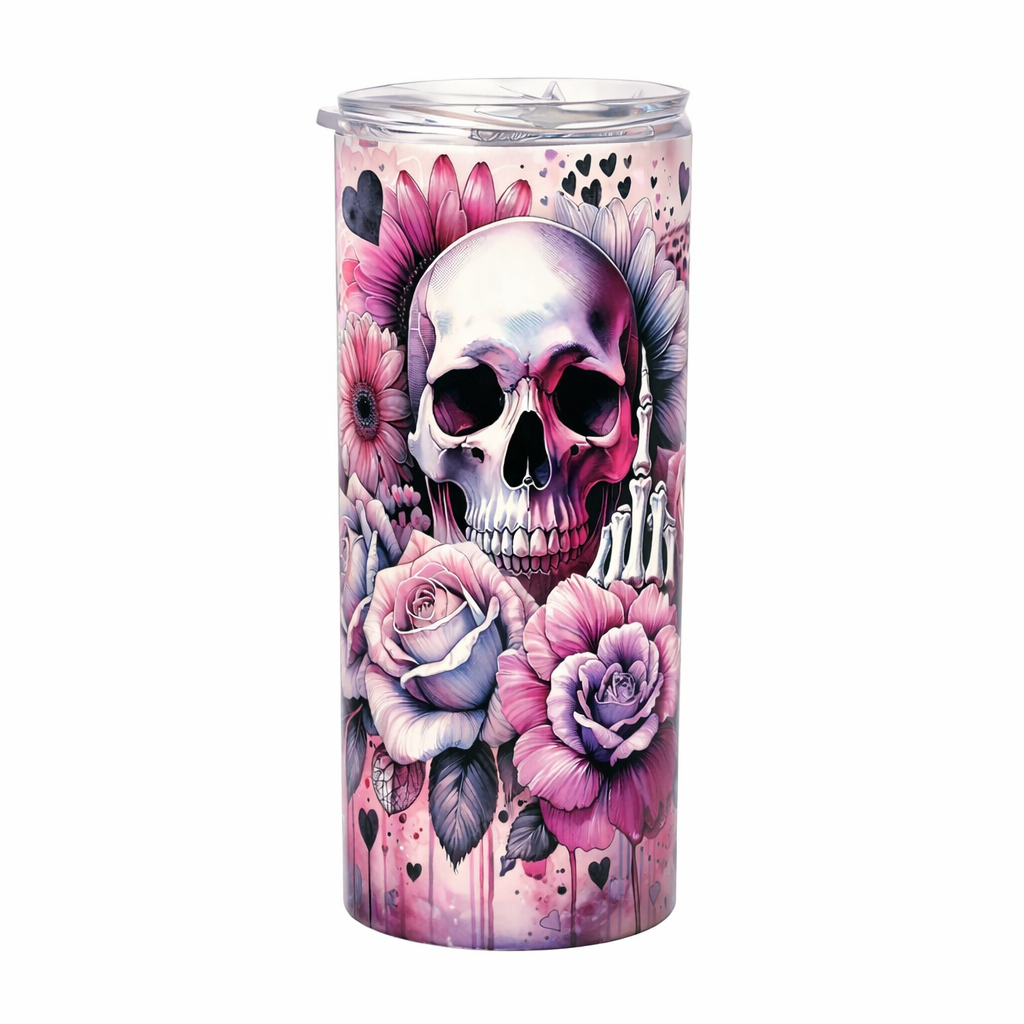 Edelstahl-Thermobecher Totenkopf 1