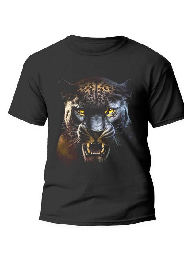 Tee shirt panthère noir 100% coton