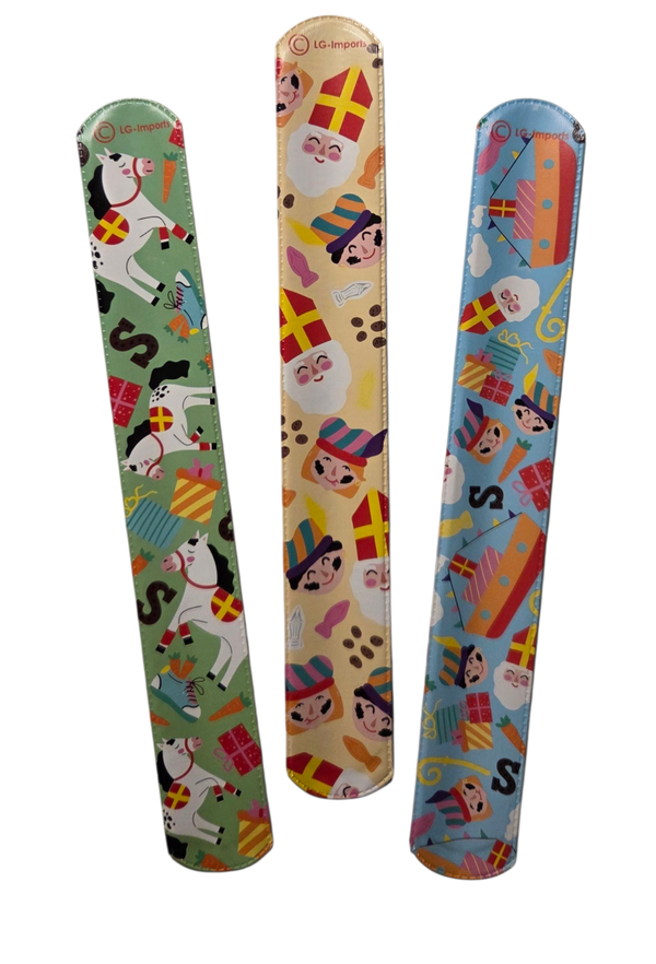 Sinterklaas klaparmband assorti prints 36 stuks
