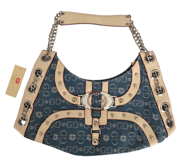 Gussaci  Canvas blauwe schoudertas